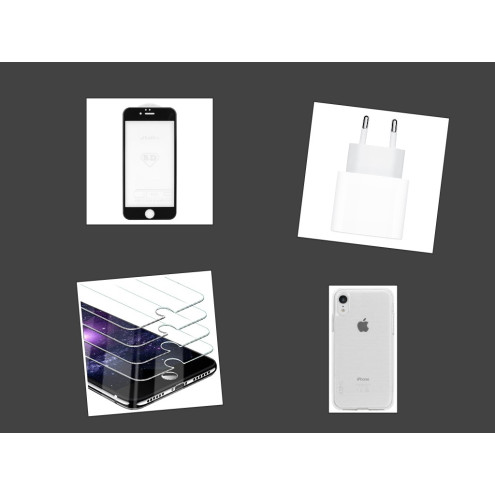 REWE Zubehört SET Apple iPhone SE (Folie + kleben - Hülle - Stecker)