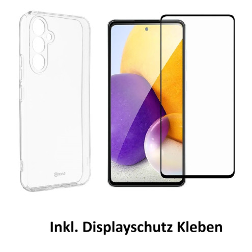 Set Samsung Galaxy A54 Back Cover transparent (Hülle+Panzerglas+Kleben)
