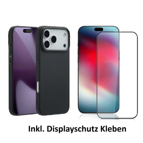 Set Apple iPhone 17 Pro Max Back Cover (Hülle+Panzerglas+Kleben)