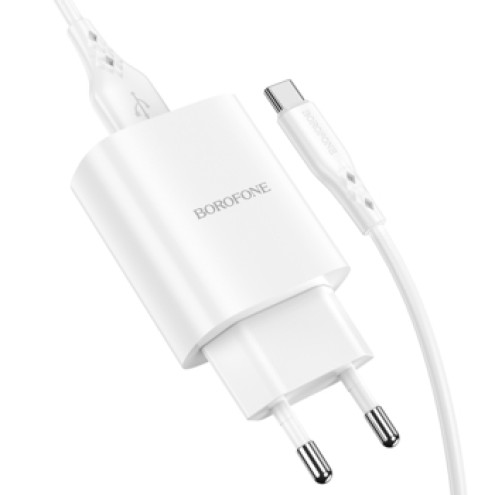Borofone Reiselader BN1 2,1A mit USB-C Kabel weiß