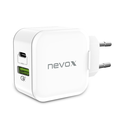 Nevox USB PD Type C + QC3.0 Ladegerät 20Watt weiss