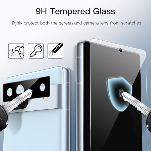 JETech PanzerGlasFolie Google Pixel 7a mit Kameraschutz