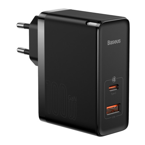 Baseus GaN5 Pro schnelles Wandladegerät GaN USB Typ C / USB 100W schwarz PD3.0, QC4.0+, AFC