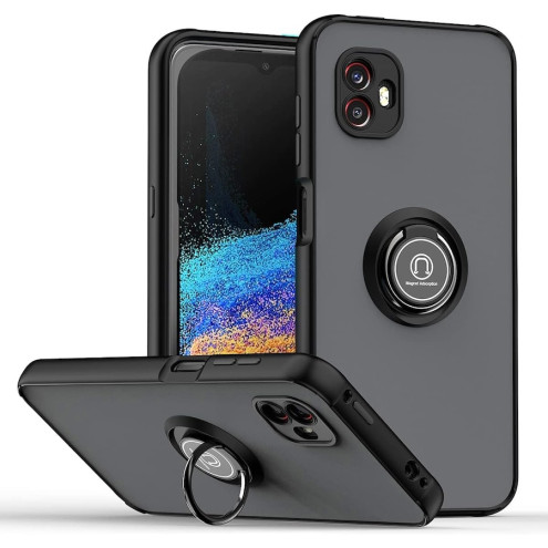 Hybrid Back Cover Galaxy Xcover 6 Pro schwarz mit Ring-Ständer und Metallblättchen für Kfz-Halterung Hybrid Back Cover Galaxy Xcover 6 Pro schwarz mit Ring-Ständer und Metallblättchen für Kfz-Halterung