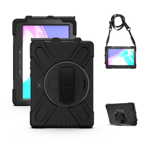 Tablet-Case Rugged Galaxy Tab Active5 Pro/Active4 Pro/Active Pro schwarz mit drehbarem Ständer,Handschlaufe,Schultergurt