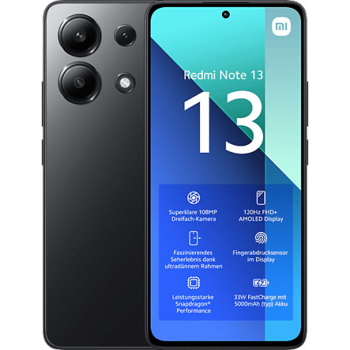 Xiaomi Redmi Note 13 4G 128GB midnight black offen für alle Netze
