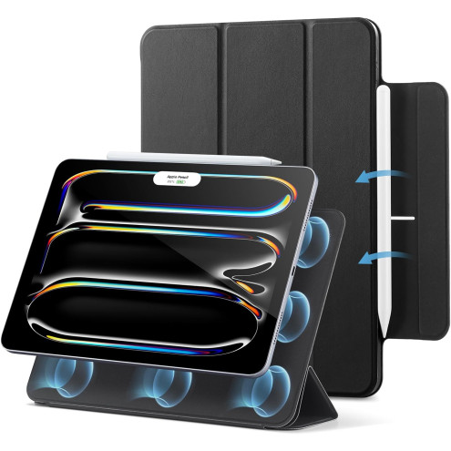 ESR magnetische Folio Hülle iPad Pro 13" M5/M4 (2025/2024) schwarz mit Trifold Ständer, Auto Sleep/Wake