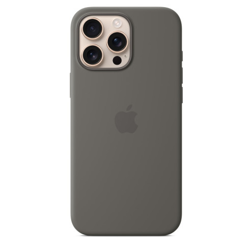 Apple iPhone 16 Pro Max Silikon Case mit MagSafe steingrau