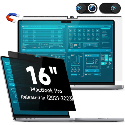 Sichtschutzfolie MacBook Pro 16" 2021-2023 (M1/M2/M3) Magentische Montage