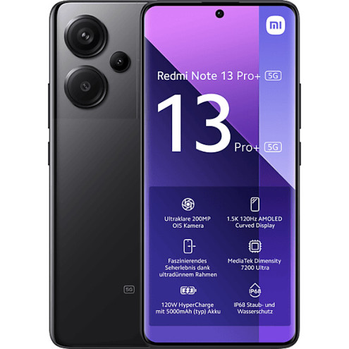Xiaomi Redmi Note 13 Pro+ 5G 512GB Midnight Black offen für alle Netze