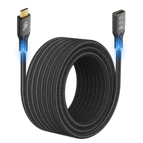 Henlenic USB-C Buchse zu USB-C- Stecker 3m Verlängerungskabel schwarz