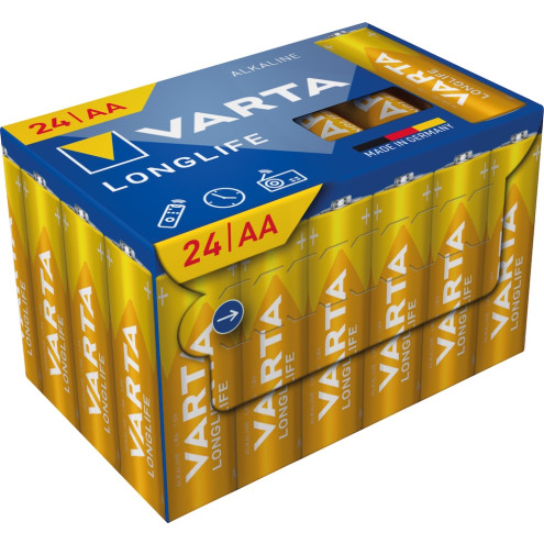 Varta LR06 Longlife AA Batterie Mignon Gelb LR6 / 4106 / 24 Stück Blister