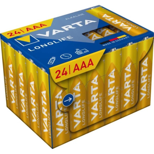 Varta LR03PPG Longlife AAA Batterie Micro Gelb LR03PPG / 4106 / 24 Stück Blister